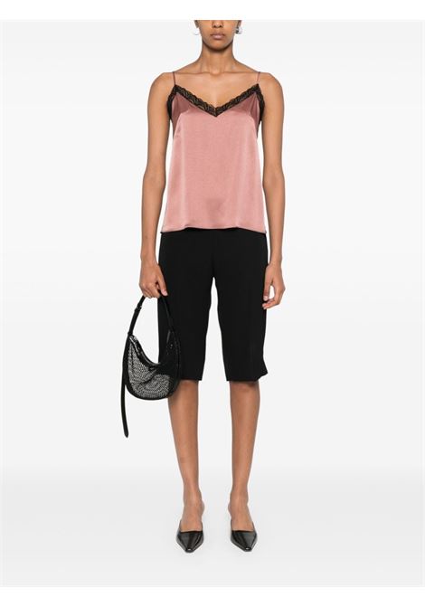 Pink and black lace-detail satin top Alberta Ferretti - women ALBERTA FERRETTI | 080366190176